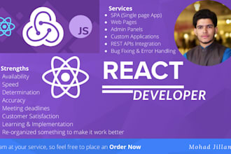 develop react website and spa using react js