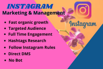 do instagram marketing and management for organic growth, engagement