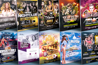 do party, event, club, food, business, sports, kids and fitness flyer or poster