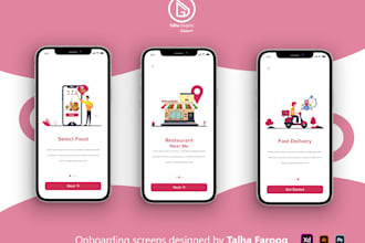 design splash screen and onboarding screens for mobile app