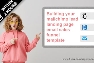 building mailchimp landing page email sales funnel template