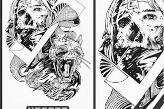do dark, horror or brutal artwork illustration