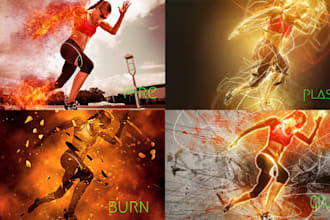 do plasma fire burn end grunge effect of your photo
