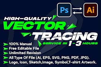 vectorise,redraw logo,png to vector, vector tracing manually
