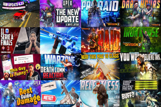 design eye catchy youtube gaming thumbnails