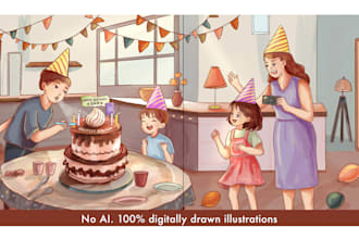 illustrate children picture book, covers, colouring pages