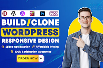 clone, copy redesign, build wordpress website or landing page using elementor