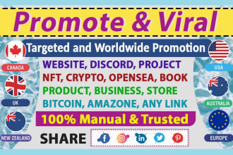 promote and advertise your website, shopify, discord, nft, crypto, or any link