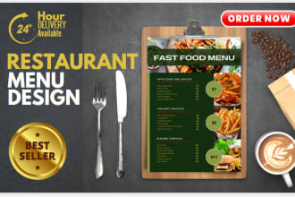 design restaurant menu,flyer, poster, digital menu fast