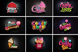 make candy, lollipop, bakery,ice cream, chocolate logo