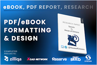 design ebook, PDF report, brand identity or PDF formatting