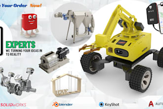 do 3d cad modeling, product design, stl, dxf files, rendering