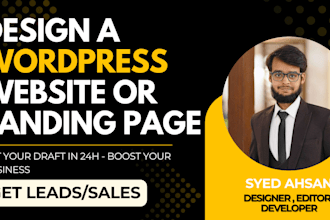 design a wordpress, shopify website and landing pages
