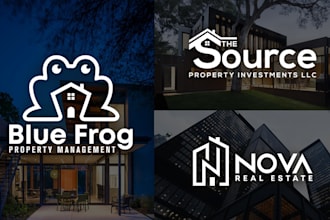 design real estate and property logo with branding kit