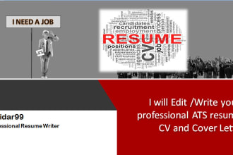 write you a professional resume ats optimized CV and cover letter