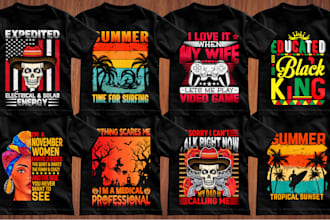 do creative custom t shirt designs and bulk typography t shirt design for you
