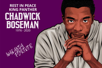 draw your photo into high detailed cartoon vector portrait