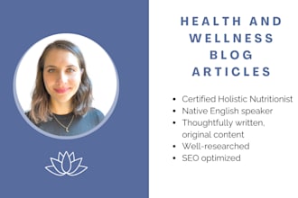 write an original blog article on health and wellness