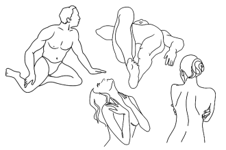 create simple but striking line art and sketch style tattoo