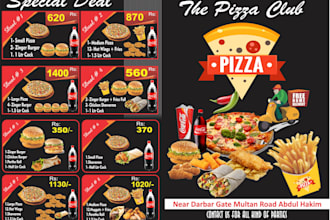 make modern and stylish food menu