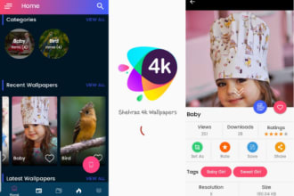 provide android online or offline wallpaper app with web admin panel