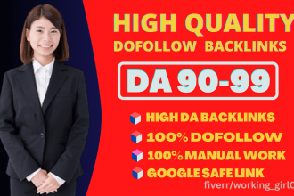make 100 high da 90 to 99 white hat seo dofollow backlinks