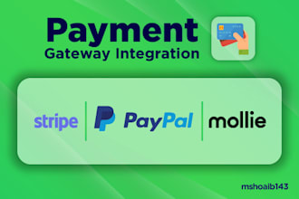 integrate payment gateways mollie, paypal and stripe by using PHP