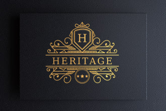 create a vintage and heraldic luxury logo for your brand