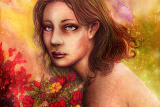 do a fantasy portrait in traditional and digital