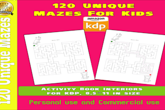 create 200 unique mazes for kids with solutions