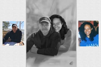 draw a digital pencil sketch portrait