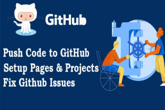 push code to github, setup github pages, projects