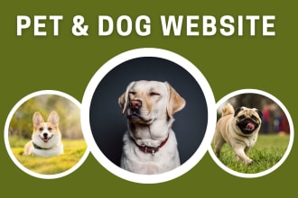 create modern pets, dogs, cats supplier training and pet care website