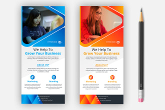 do rollup banner, rack card, loyalty card, door hanger, postcard