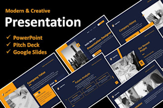 design powerpoint presentation, google slides, pitch deck