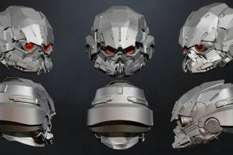 3d modeling of a helmet or mask for 3d printing