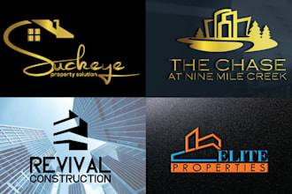 luxury real estate property construction logo design