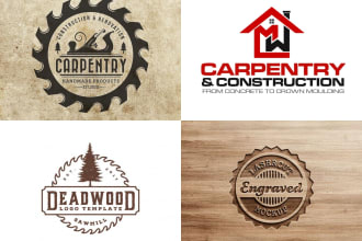 do modern wood work and carpentry logo design