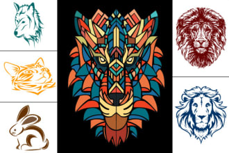 create vector animal head, recreate logo, images, vector face, vector tracing