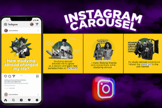 design instagram carousel post in french, english or arabic