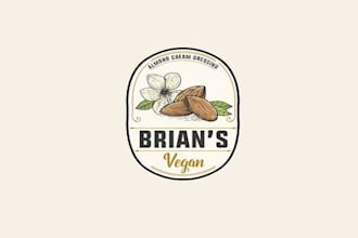 design almond butter dressing logo in 1 day