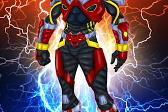 create superhero characters or tokusatsu hero
