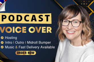record a british podcast welcome intro, outro or host