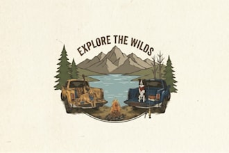 design vintage outdoor t shirts, hunting, adventure , tshirt illustration