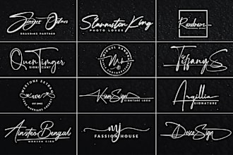 clean signature handwriting scripted cursive autograph logo