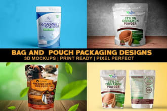 do bag and pouch designs with 3d mockup