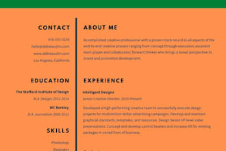 design a custom resume, cover letters, and MBA applications