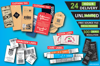 do clothing labels, tags, care instruction label, barcode label design
