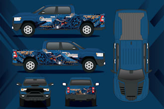do amazing car wrap, decal, vinyl with vector illustration
