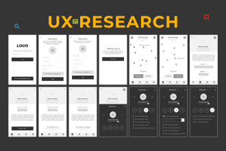 create UX useflow, cjm, wireframes for mobile app or website